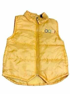 Coogi Baby Lightweight Puffer Vest Yellow Embroidered Logo Size 24 Months